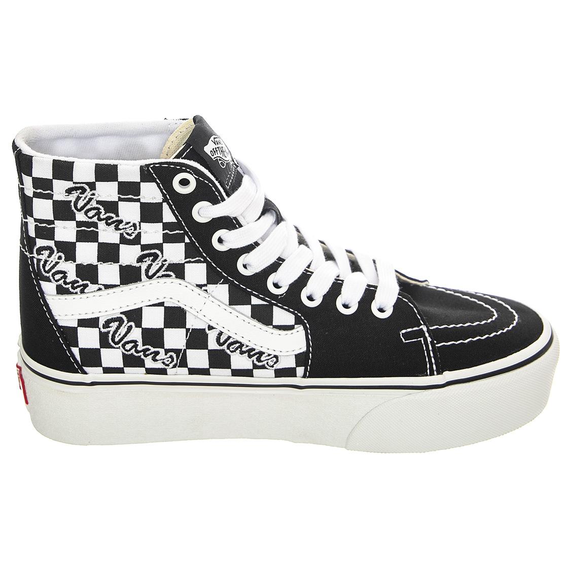 UA SK8-Hi Tapered Stackfo Black / White - Scarpe Stringate Profilo Alto Donna Nere / Checkerboard / Multicolore VN0A5JMK6BT1  VANS 