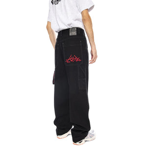 Pant Baggy T. Denim Doppio Black Var Nero - Pantaloni Denim Jeans Uomo Neri RED-L-2BLK-00N . BLUESKIN 