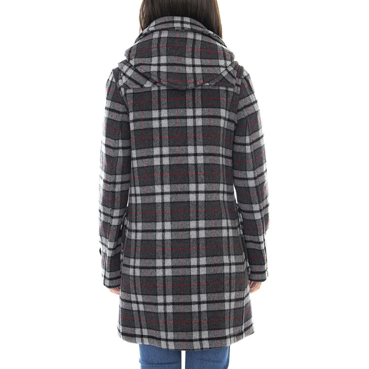 Wm London Duffle Coat Check Grey MECM053-BLK-TRT  ORIGINAL MONTGOMERY 