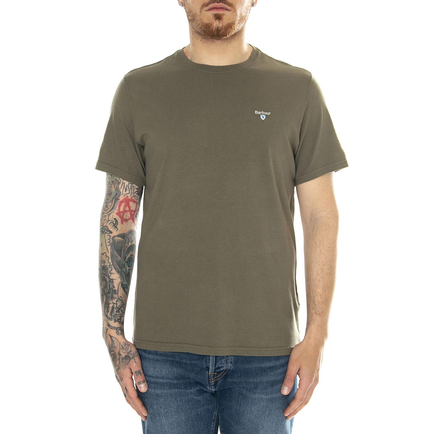 Tartan Sports Tee Pale Sage - Maglietta Girocollo Uomo Verde SS24-MTS0670-SG15  BARBOUR 