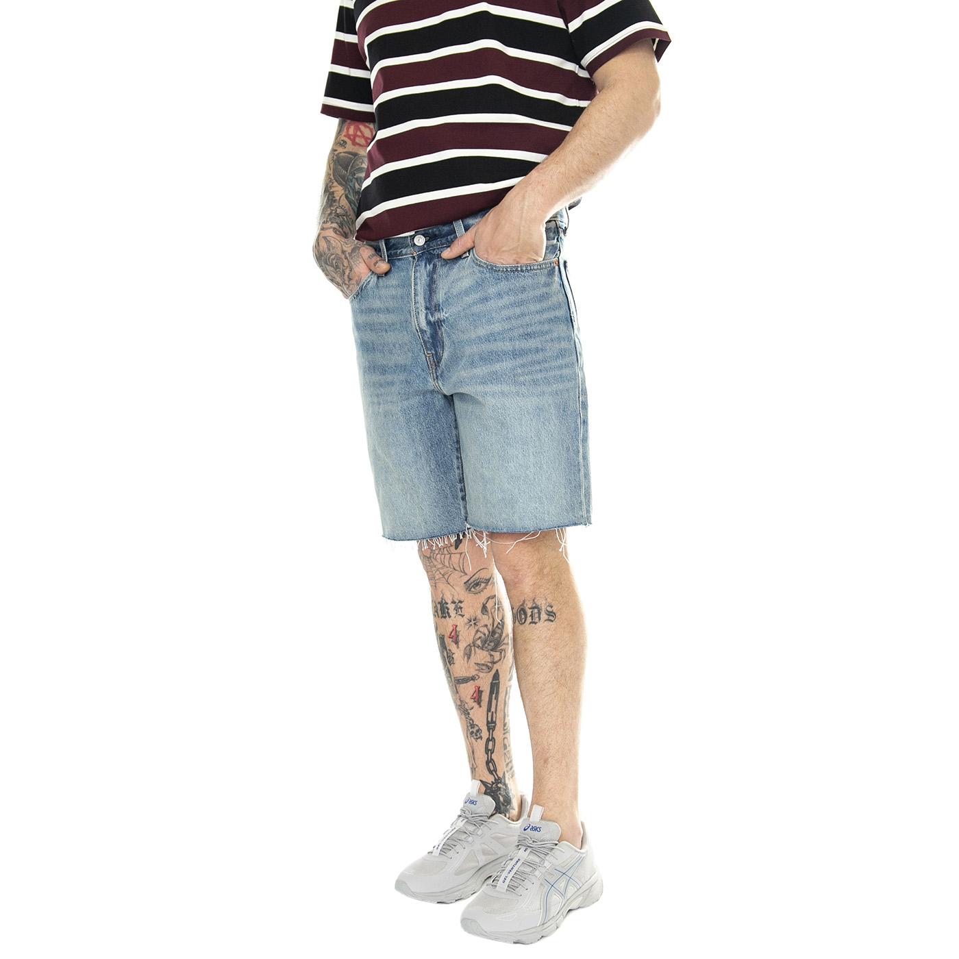 468 Stay Loose Shorts Astro Jam Light Indigo Worn In - Bermuda Denim Jeans Uomo Blu A8461-0003  LEVIS 