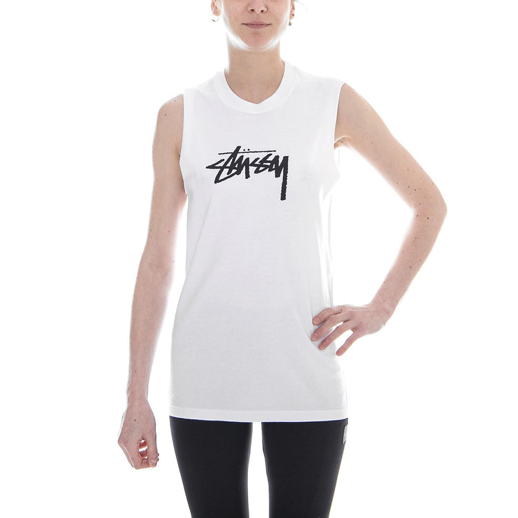 STOCK RAW MUSCLE TEE WHITE 2941371-WHITE  STUSSY 