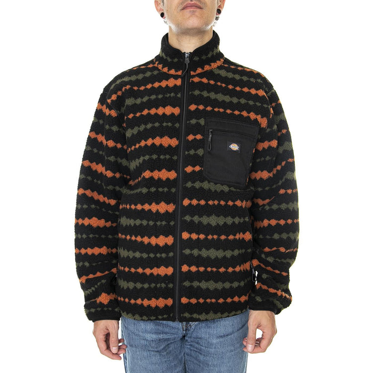 Falkville Fleece Black - Felpa con Zip Uomo Nera / Multicolore DK0A4XYNBLK1  DICKIES 