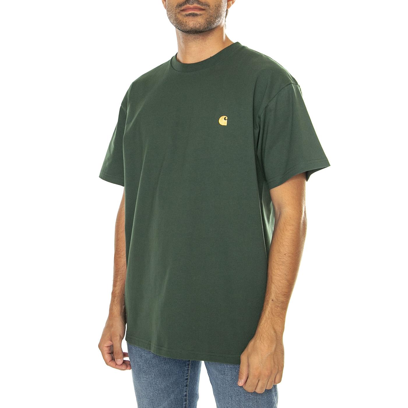 S/S Chase T-Shirt Sycamore Tree / Gold - Maglietta Girocollo Uomo Verde I026391.2CXXX  CARHARTT WIP 
