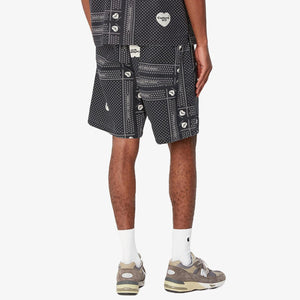 HEART BANDANA SHORT HEART BANDANA PRINT, BLACK - Bermuda Uomo Neri / Multicolore I033076.24MXX . CARHARTT WIP 