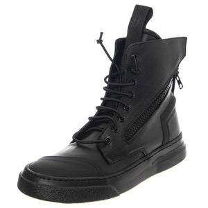 M' Break Nappa Black / Black Sole - Stivali Stringati Uomo Neri BOMBREAK-NAPPA.BK  BRUNO BORDESE 