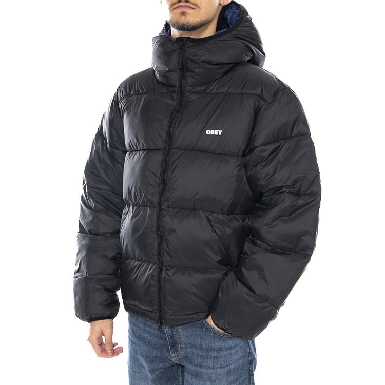 Stratus Puffer Black - Giacca Piumino con Cappuccio Uomo Nero 121800576 BLK OBEY 