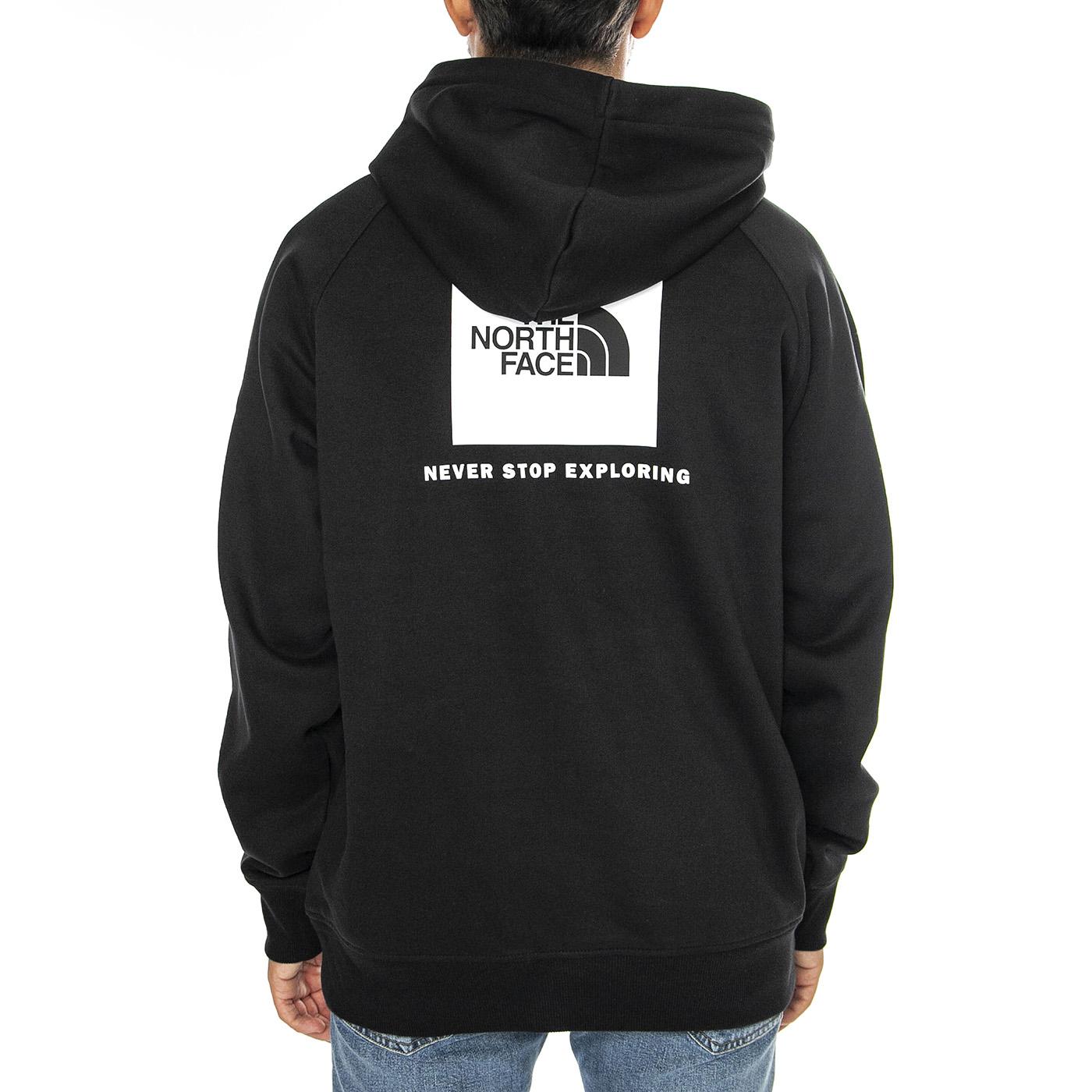 M Raglan Redbox Hoodie TNF Black / TNF White - Felpa con Cappuccio Uomo Nera NF0A89F9KY41  THE NORTH FACE 