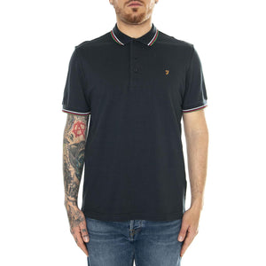Alvin Tipped Collar Tru Navy Polo - Polo Uomo Verde F4KMD047412  FARAH 