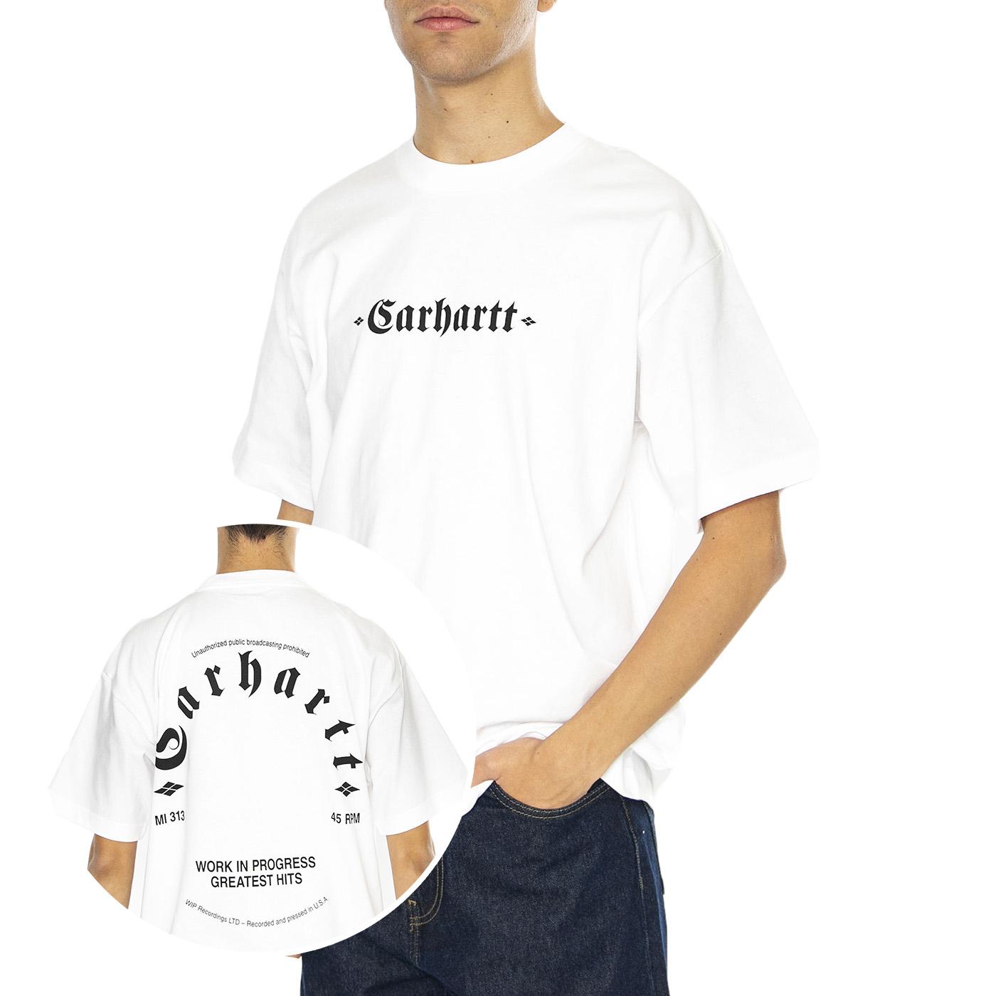 S/S Greatest Hits T-Shirt White / Black - Maglietta Girocollo Uomo Bianca I034394.00AXX  CARHARTT WIP 