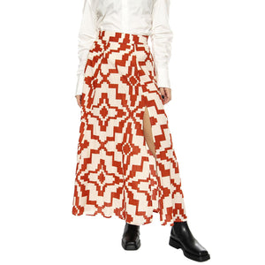 Orange Ilusion Tora Skirt - Gonna Multicolore WSK00113-ORANGE ILUSION  THINKING 