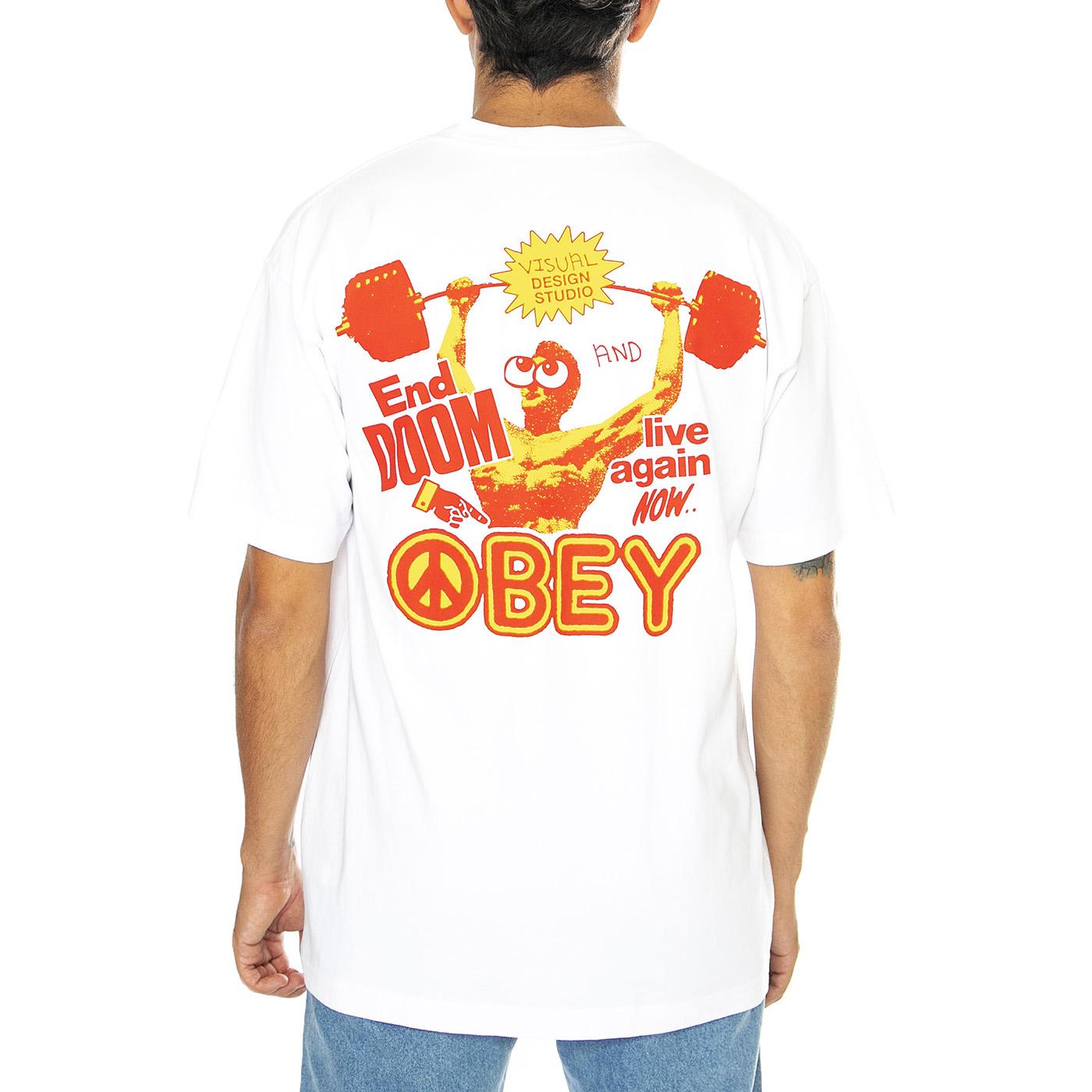 Live Again Now Heavy Weight Tee White - Maglietta Girocollo Uomo Bianca 166913925-WHT  OBEY 