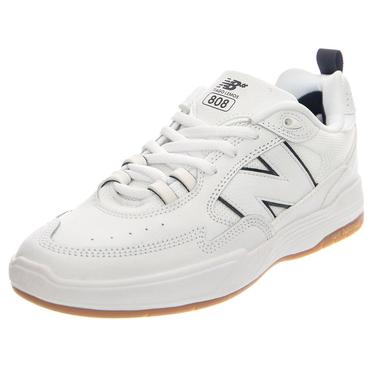 Scarpa Numeric Skateboarding White Leather / Textile - Scarpe Stringate Profilo Basso Uomo Bianche NM808TNB  NEW BALANCE 