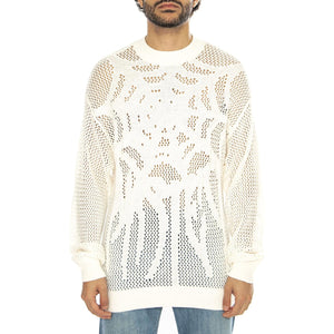 Sweater Snatch Off White - Maglione Girocollo Uomo Bianco SWEATER SNATCH - OFF-WHITE  WASTED PARIS 