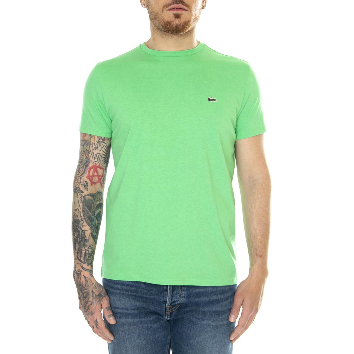 T-Shirt UYX Green - Maglietta Girocollo Uomo Verde TH6709-UYX  LACOSTE 
