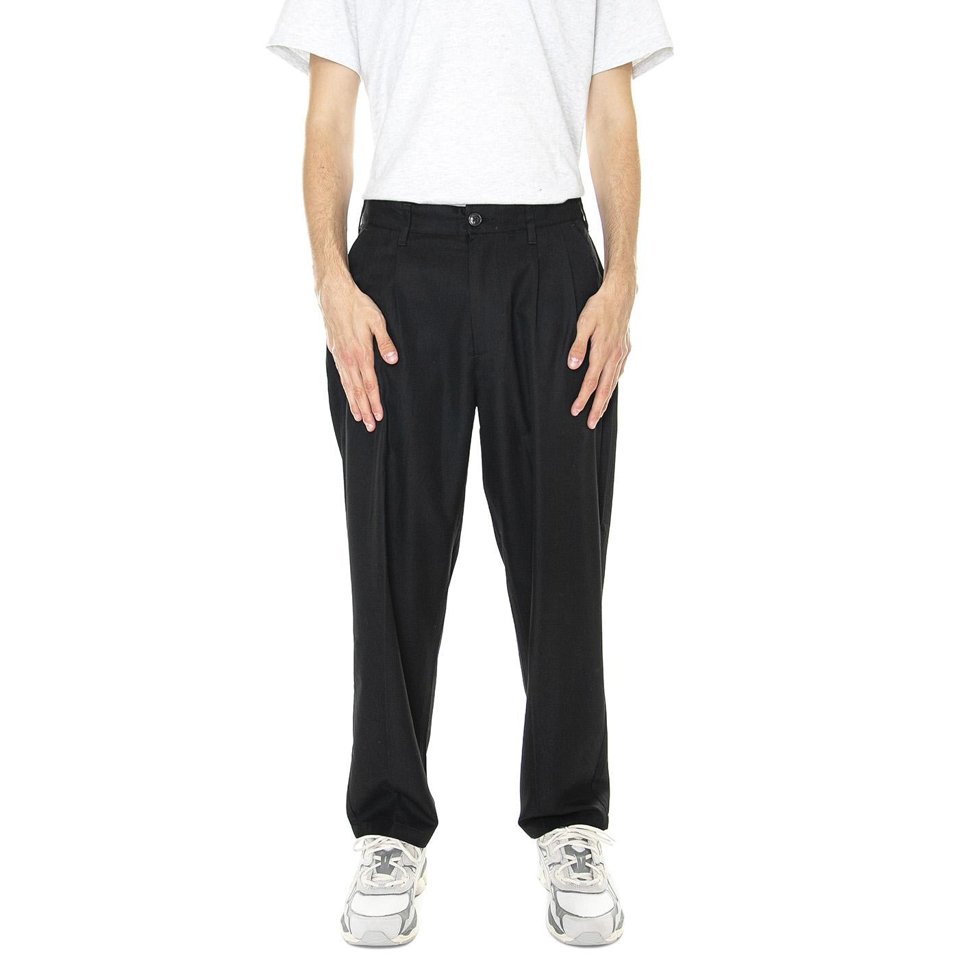 M' Fubar Pleated Pant Black - Pantaloni Uomo Neri 142020201-BLK  OBEY 