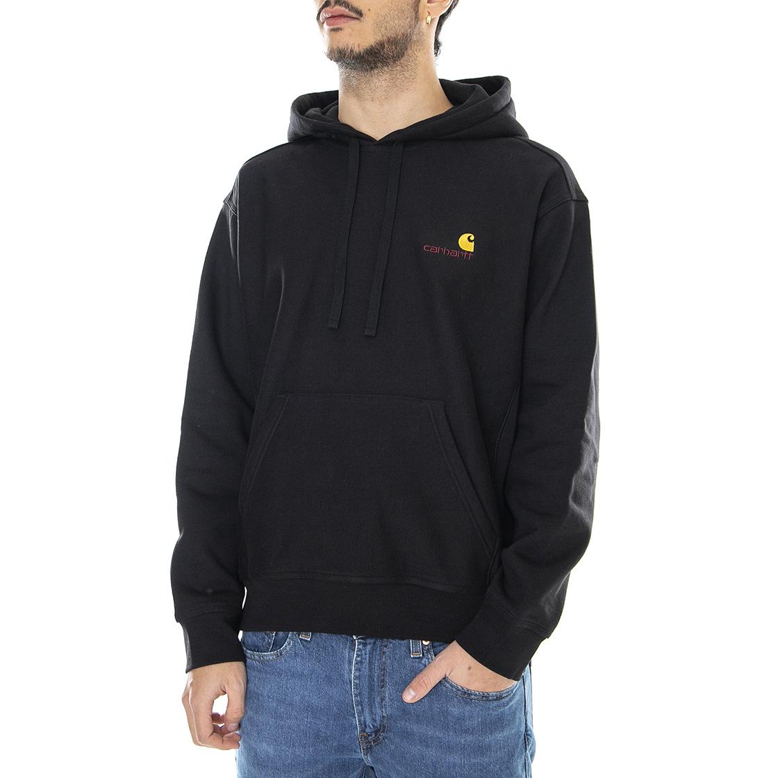 Hooded American Script - Felpa con Cappuccio Uomo Nera I028279.89.XX.03  CARHARTT WIP 