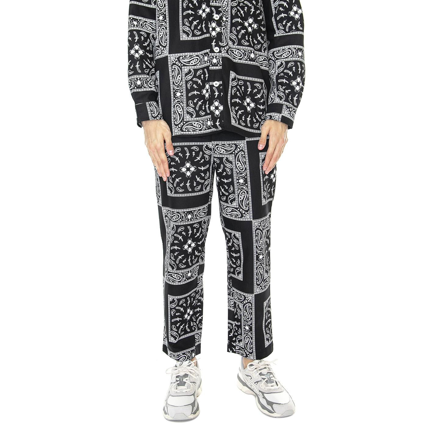 M' Bandana Chino Pant Black - Pantaloni Uomo Neri / Multicolore PNT0020BLK  DOOMSDAY 