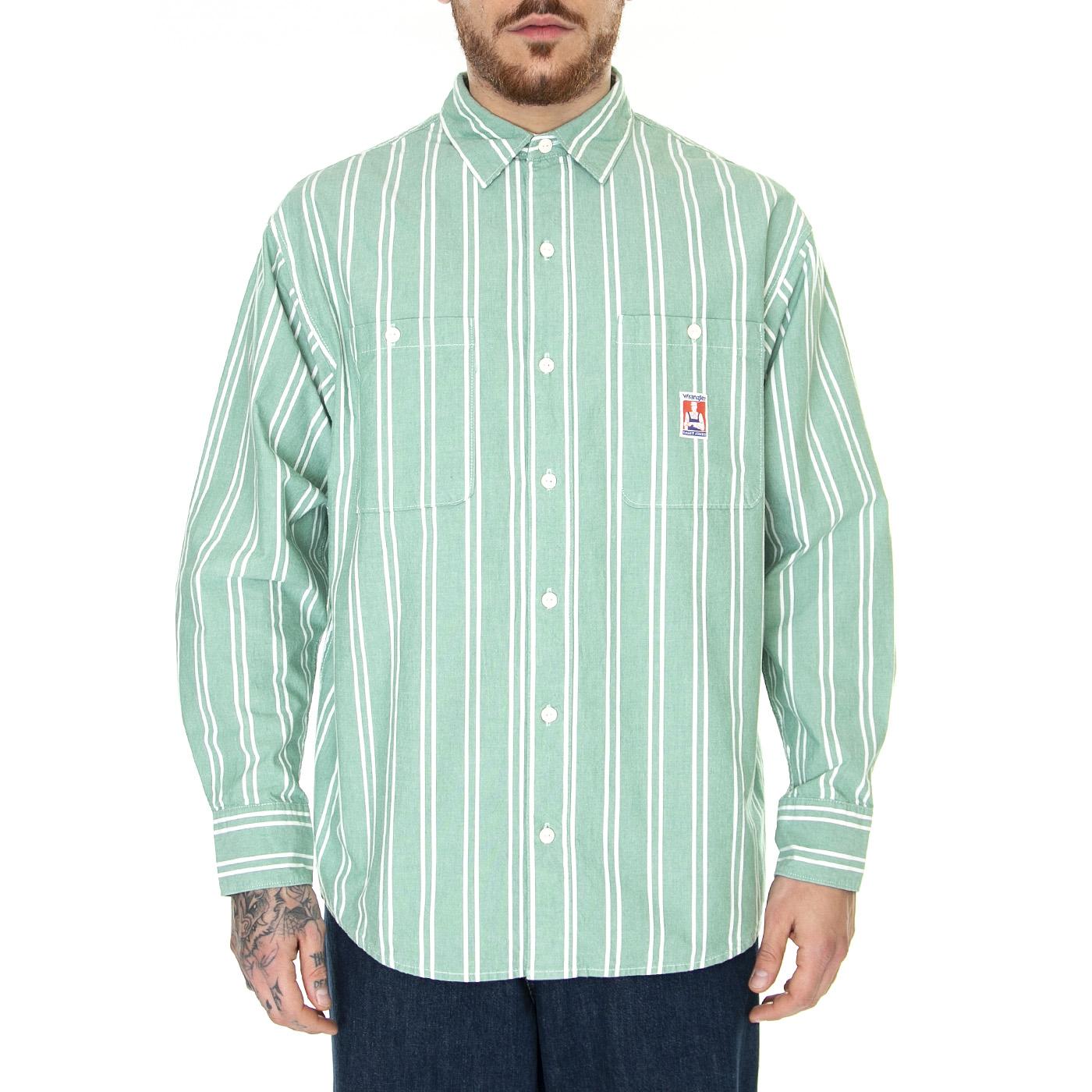 Casey Utility Shirt Pine Green - Camicia Uomo Verde W541SPG50  WRANGLER 
