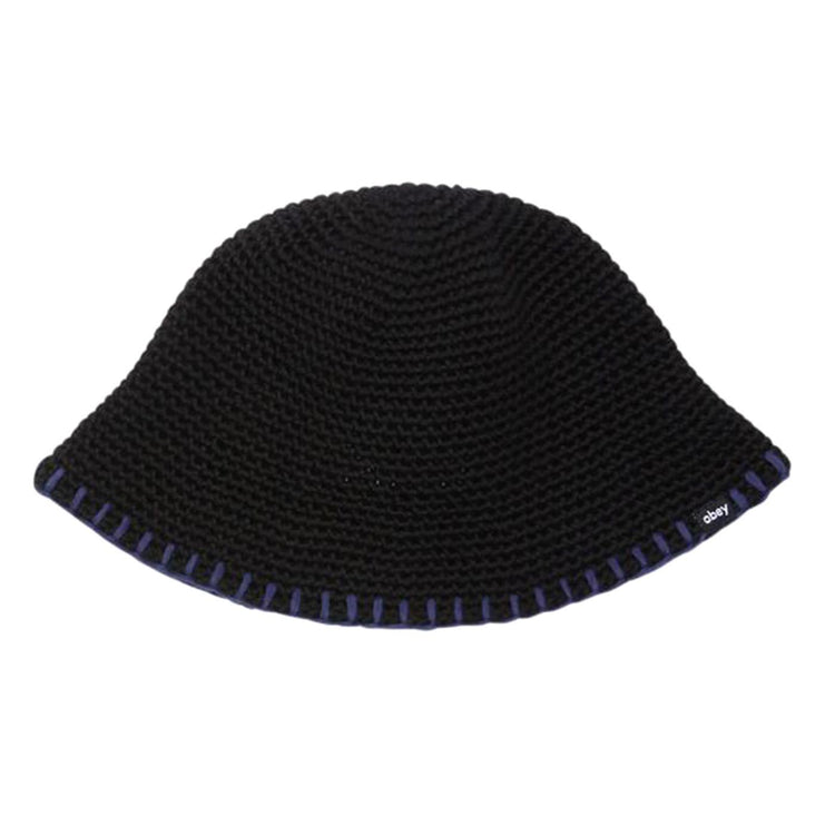 Julien Crochet Bucket Hat Black - Cappello da Pescatore in Maglia Nero 200520025-BLK  OBEY 