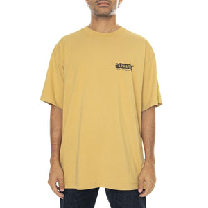 S/S Stamp T-Shirt Bourbon / Black stone washed - Maglietta Girocollo Uomo Gialla I033670.23F06  CARHARTT WIP 