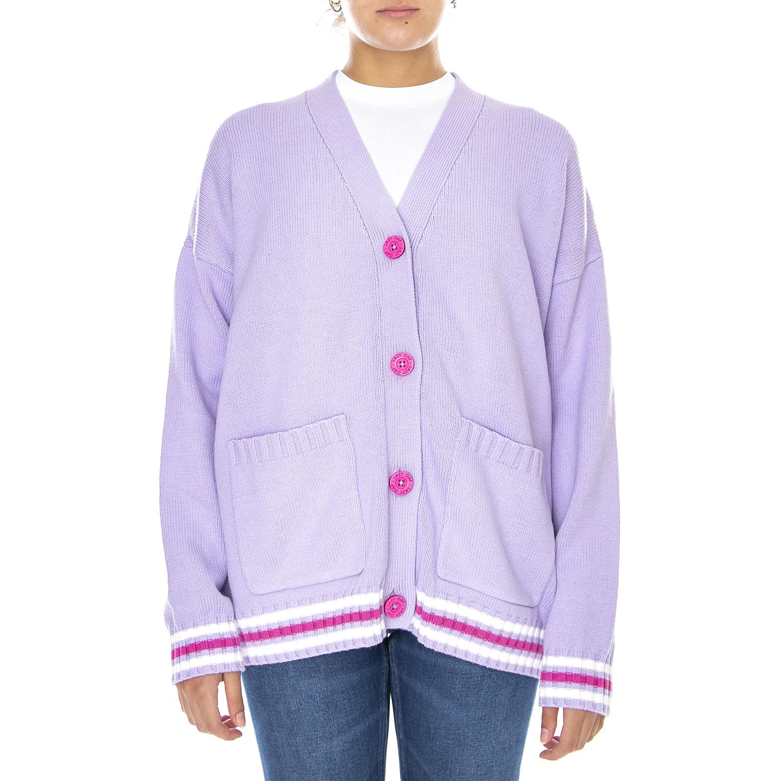 Poodling Aalong Cardigan - Lilac - Cardigan Donna Viola M LOW50072PET-LILAC  LAZY OAF 