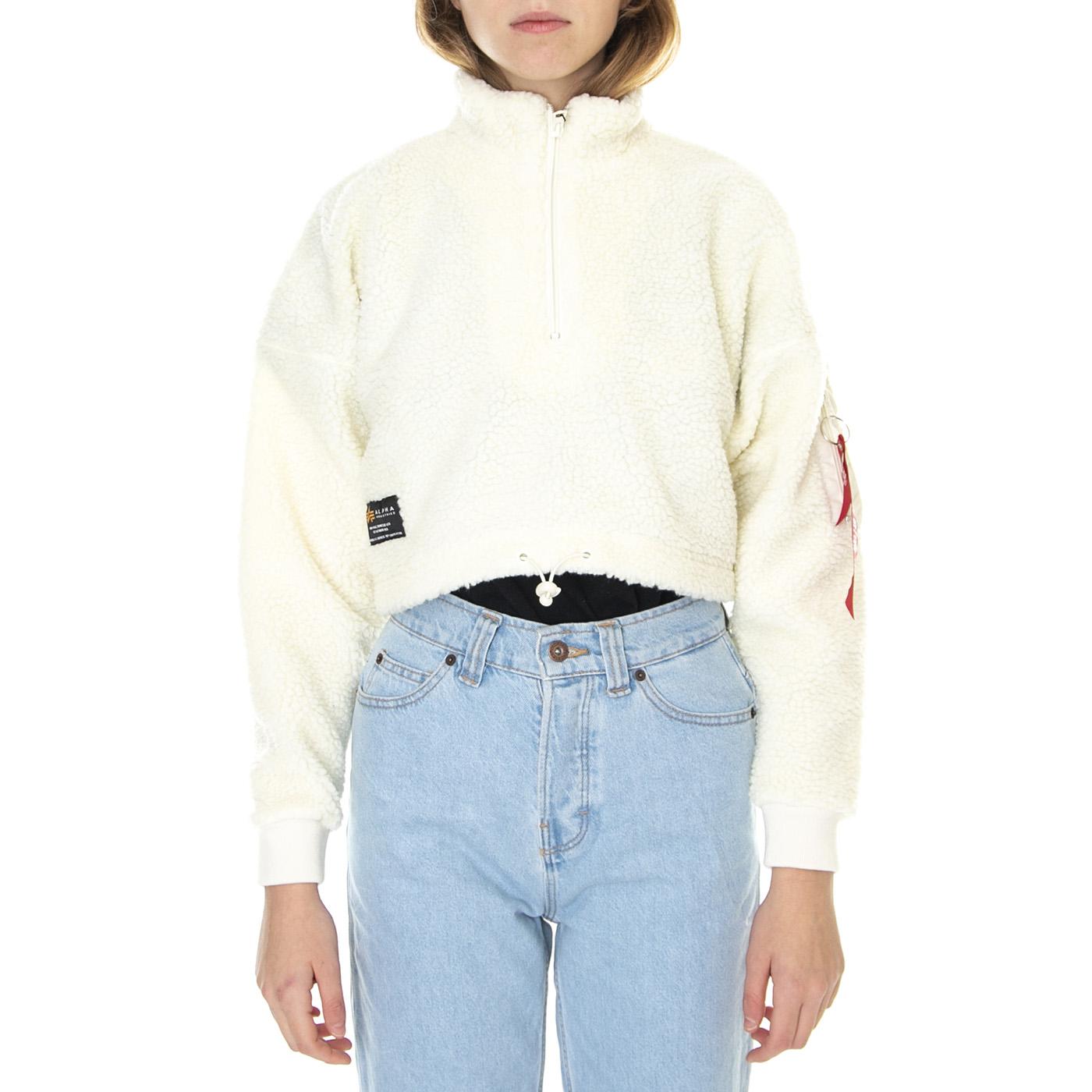 Teddy ZH Sweater COS Wmn Off White - Felpa Donna Bianca 108034-16  ALPHA INDUSTRIES 