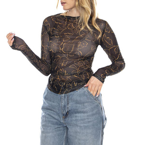 Top Malla Estampado Mustard Flower -- Top Donna 53W/11263 Mustard Flower WILD PONY 