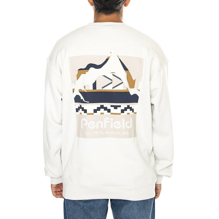 Geo Backprint Sweatshirt Nimbus Cloud - Felpa Girocollo Uomo Grigia PFD0355-F57  PENFIELD 