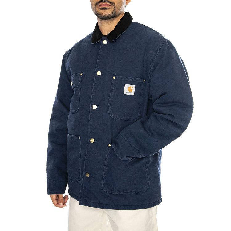 OG Chore Coat Air Force Blue / Black aged canvas - Giacca Uomo Blu I027357.2IB3K  CARHARTT WIP 