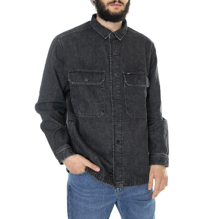 Workwear Overshirt Grey Lush - Camicia Uomo Grigia L68DARIL  LEE 