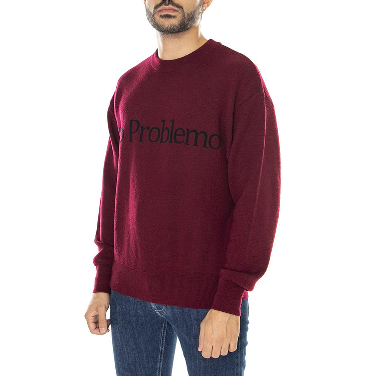 No Problemo Jumper Wine - Maglione Girocollo Uomo Bordeaux FQAR20017-046  ARIES 