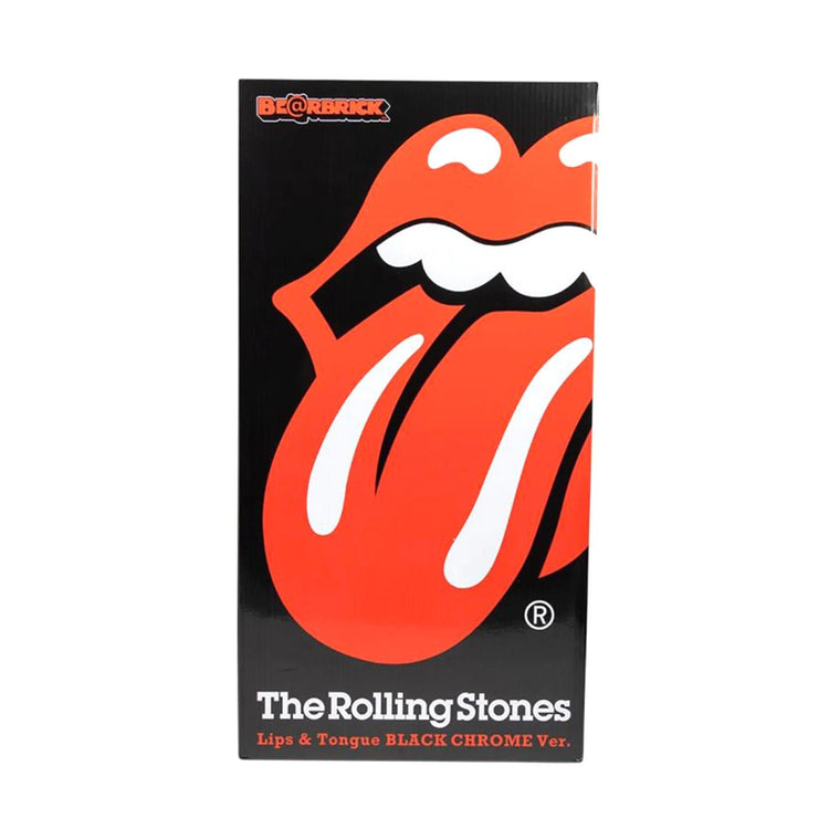 BE@RBRICK The Rolling Stones Lips & Tongue Black Chrome Ver. 100% & 400% - Toy Multicolore MDTROLLING  MEDICOM TOY 