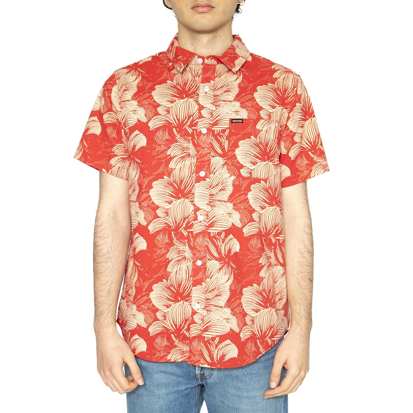 Charter Print S/S WVN - Camicia Maniche Corte Uomo Multicolore 01218-CSROF . BRIXTON 