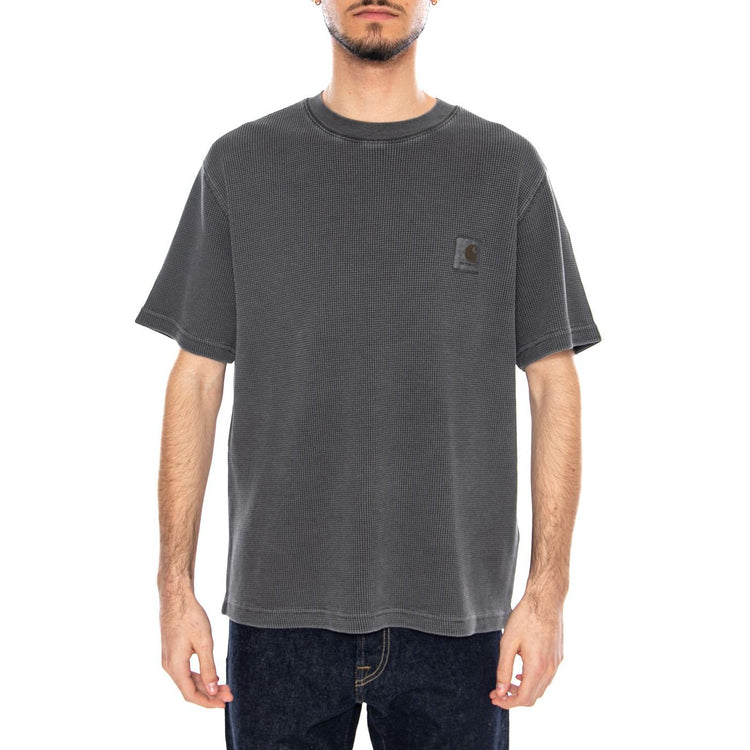 S/S Nelson Waffle T-Shirt Black - Maglietta Girocollo Uomo Nera I036185 89GD CARHARTT WIP 
