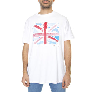 Smashed Guitar Union Jack Tee White - Maglietta Girocollo Uomo Bianca 61652-010  BEN SHERMAN 