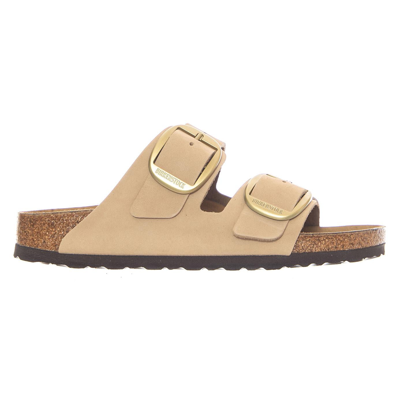 Arizona Big Buckle Nubuck Leather Narrow Fit Sandcastle - Sandali Donna Beige 1024064 SDL BIRKENSTOCK 