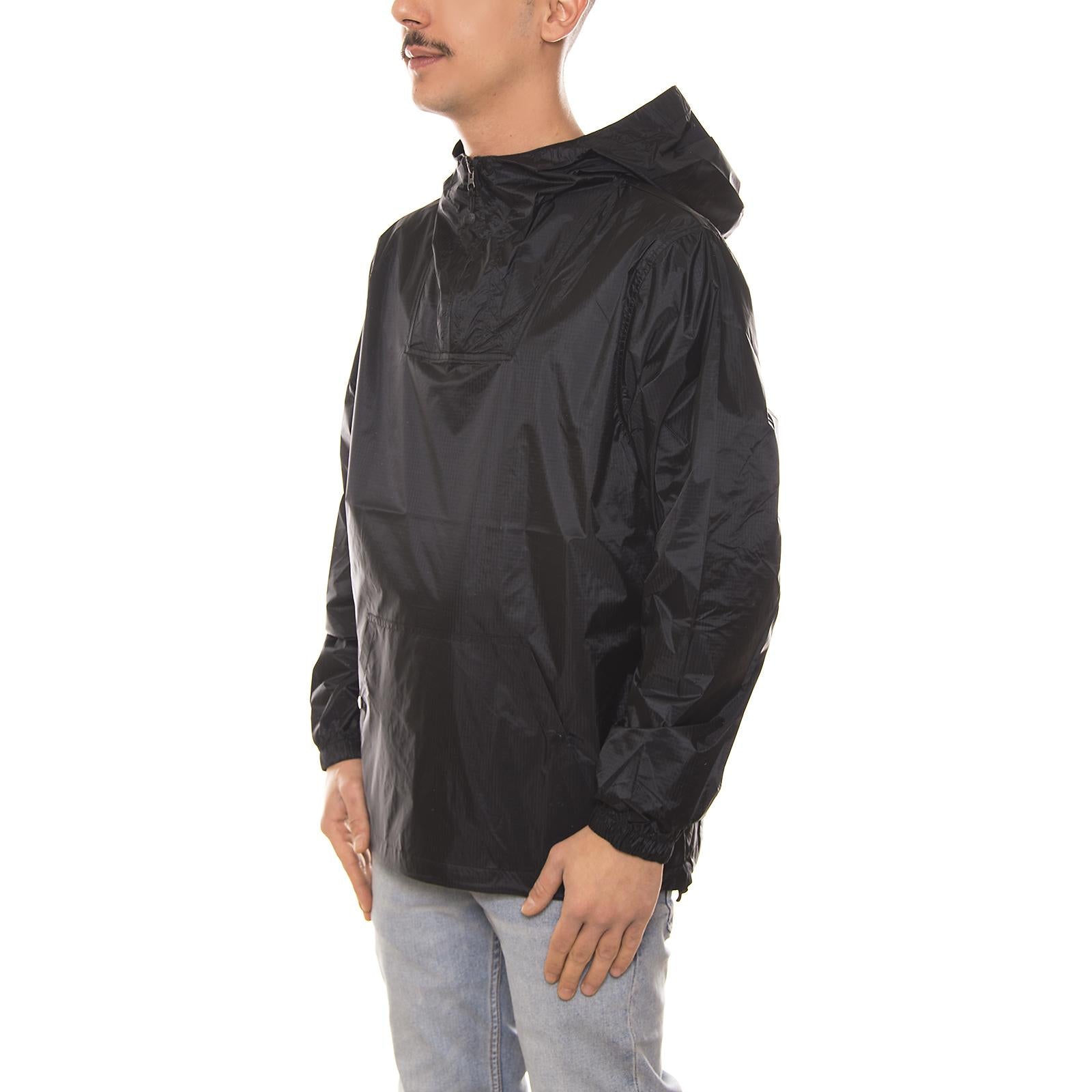 NYLON RIPSTOP PULLOVER JACKET BLACK 115330-BLACK  STUSSY 