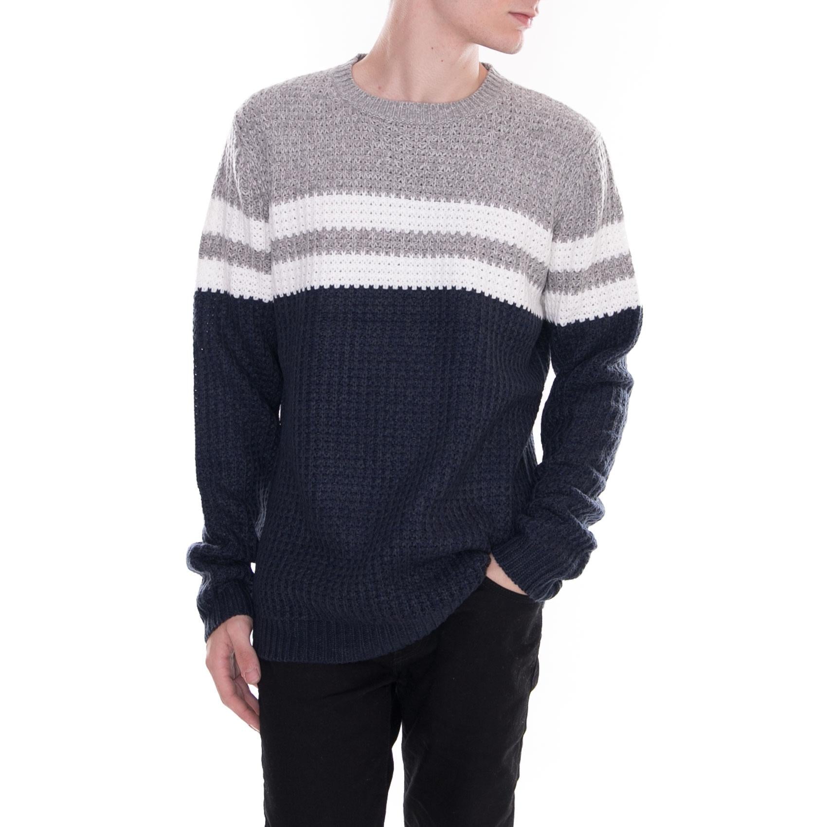 Lazlo Striped Crewneck Knit Nights Blue 22010308-Blue Nights  ONLY & SONS 