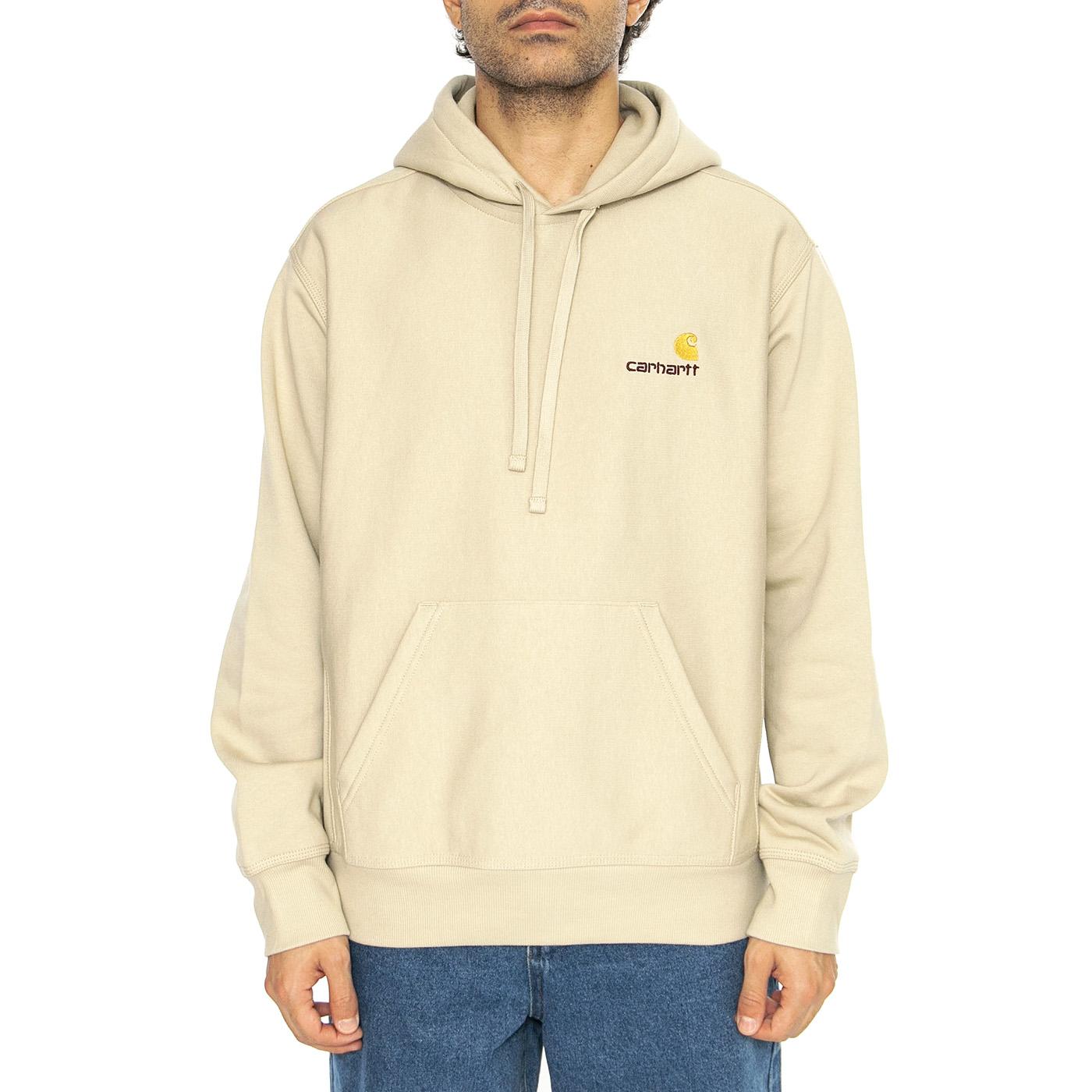 Hooded American Script Sweat Fleur De Sel - Felpa con Cappuccio Uomo Beige I028279.2LPXX  CARHARTT WIP 