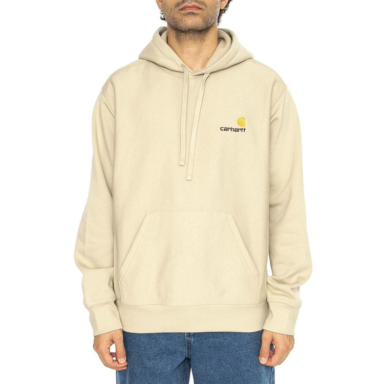 Hooded American Script Sweat Fleur De Sel - Felpa con Cappuccio Uomo Beige I028279.2LPXX  CARHARTT WIP 