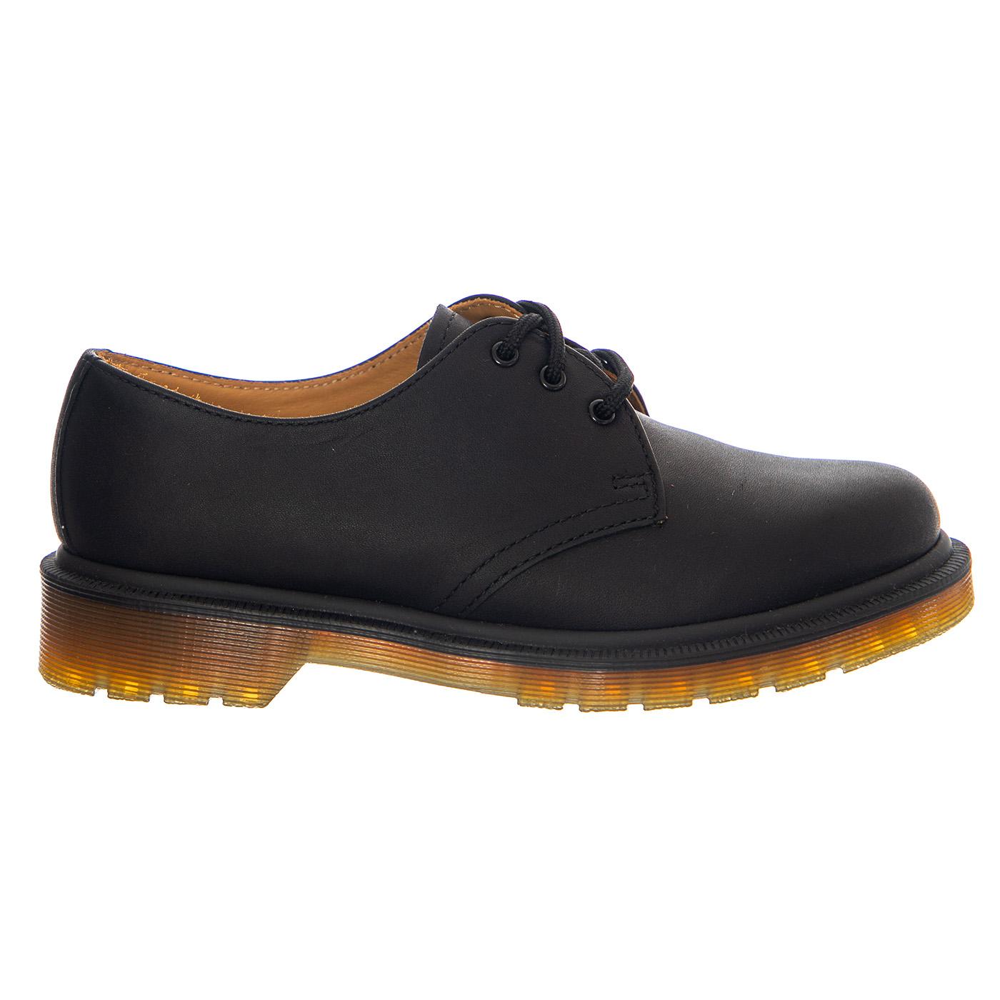 1461 Pw Lace-Up - Black Noir Greasy - Scarpe Stringate Profilo Basso Uomo / Donna Nere 22109_4 . DR.MARTENS 
