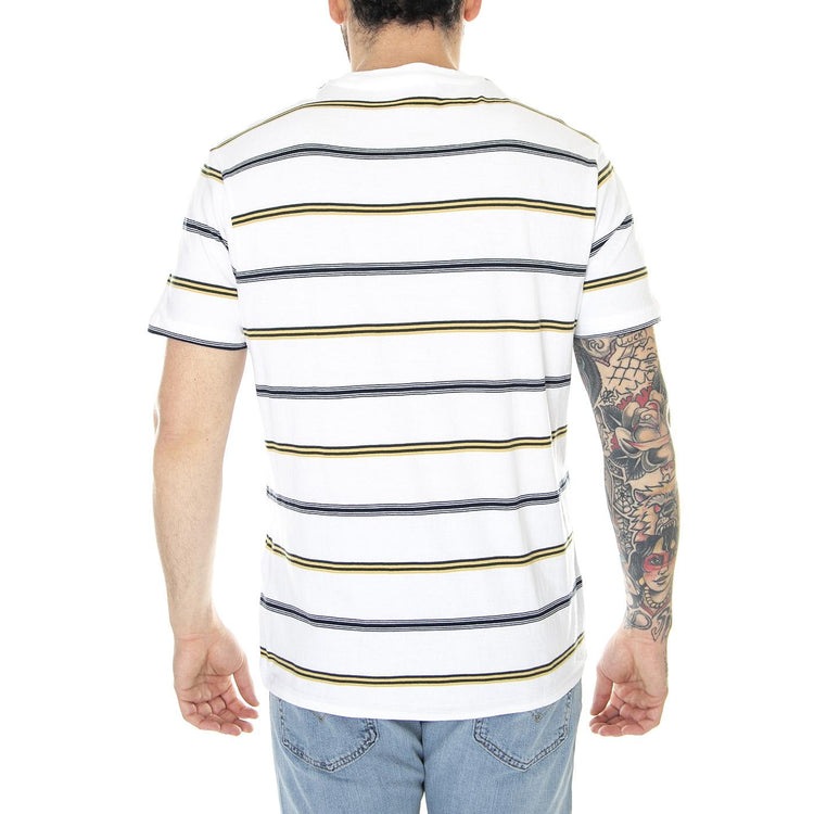 Collegiate Stripe Tee White - Maglietta Girocollo Uomo Bianca / Multicolore 63359-010  BEN SHERMAN 