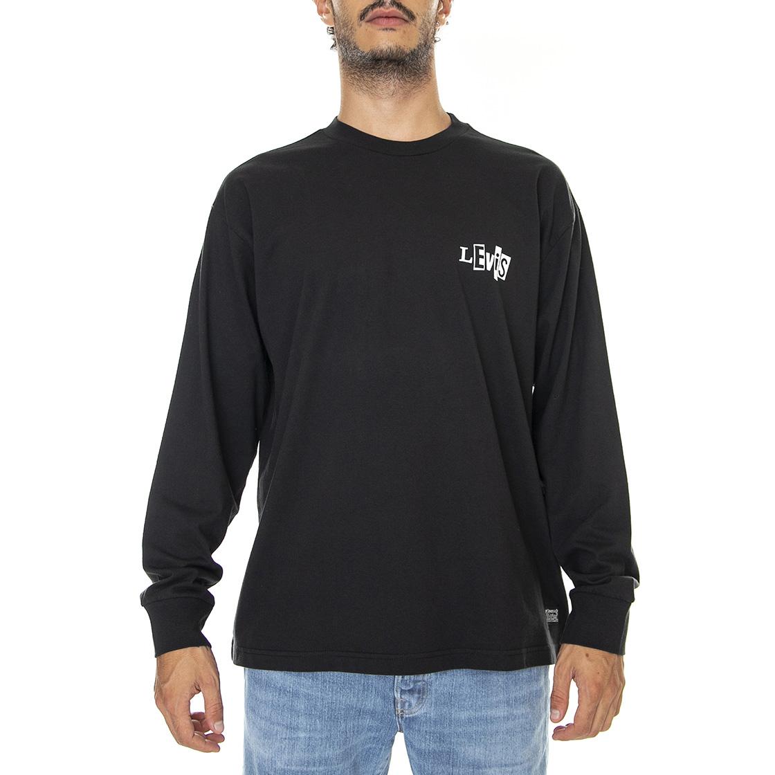 Skate Graphic Box L/S Tee Jet Black - Maglietta Girocollo Maniche Lunghe Uomo Nera A1006-0006  LEVIS 