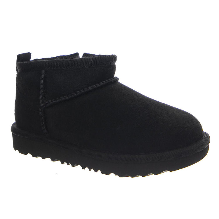 UGG Classic Ultra Mini Black - Scarpe Bambino/Bambina in Pelle Scamosciata Nera 1130750T BLK UGG 
