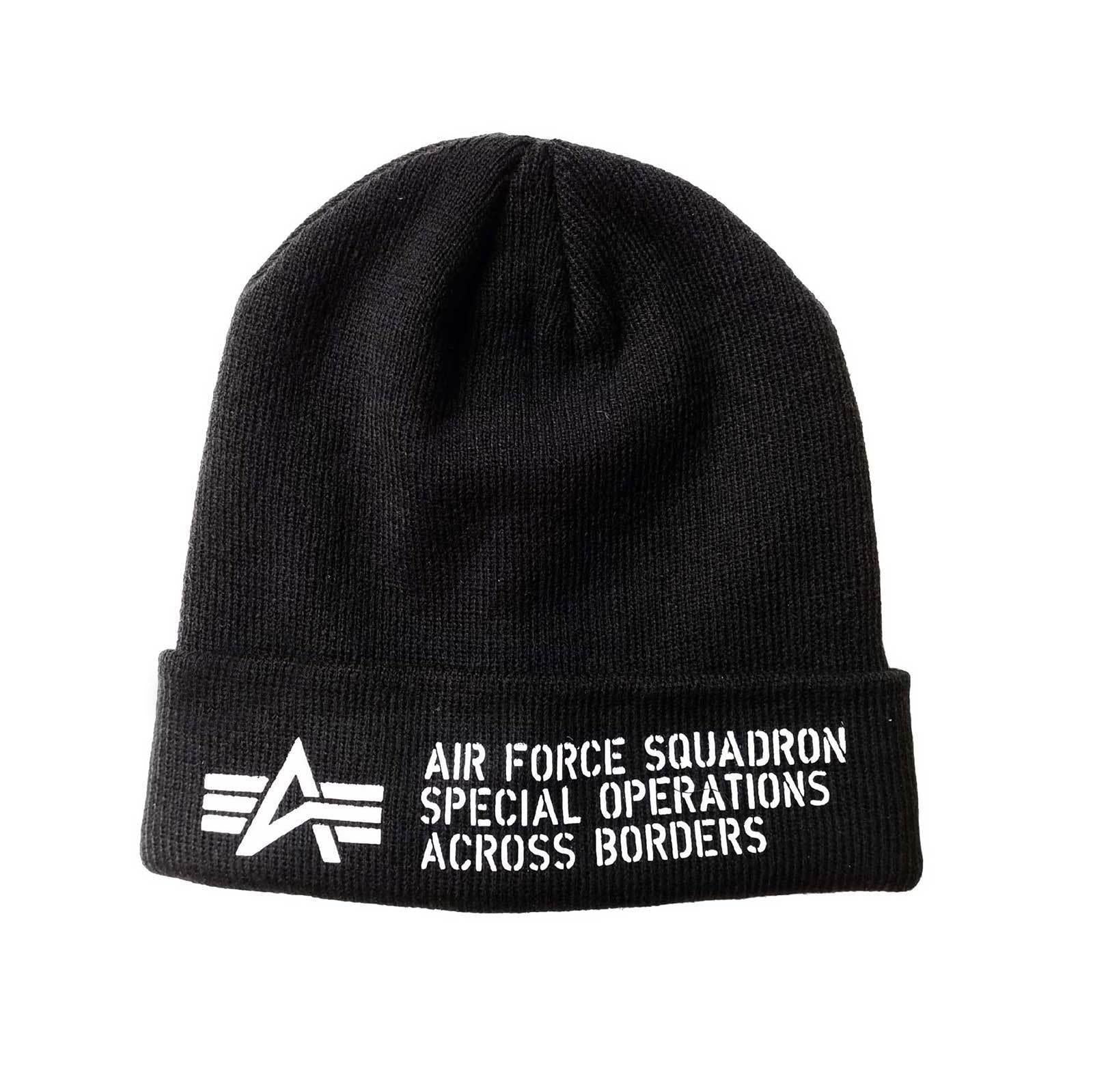 Air Force Beanie Black Hat ONE SIZE AI 188904/03 . ALPHA INDUSTRIES 