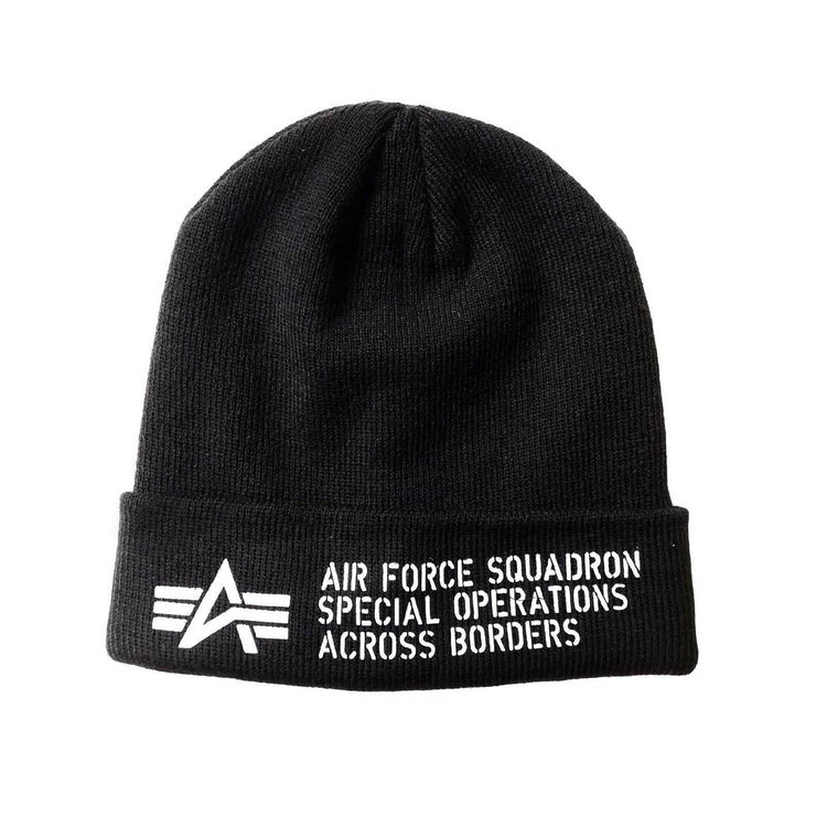 Air Force Beanie Black Hat ONE SIZE AI 188904/03 . ALPHA INDUSTRIES 