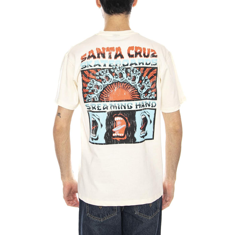 VTG Screaming Connect -- Maglietta Uomo Ecrù SCA-TEE-12993 Unbleached Cotton SANTA CRUZ 
