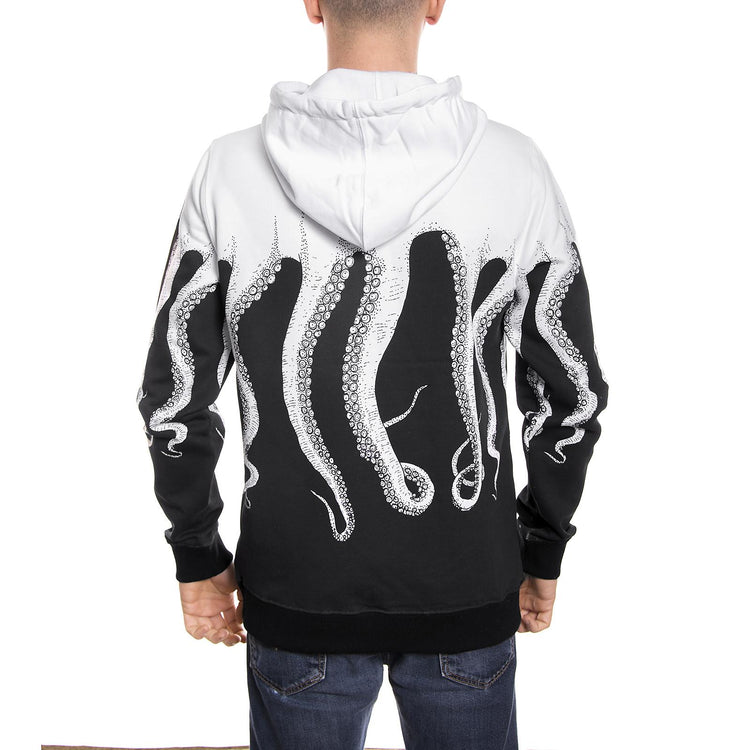 BLACK OCTOPUS HOODIE ORIGINAL WHITE ESTERNO 100% Cotone 76222_4  OCTOPUS 