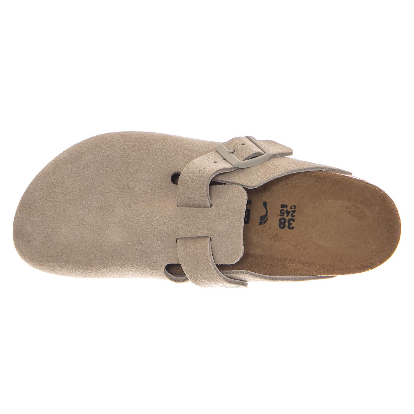 BOSTON SUEDE LEATHER NARROW FIT OYSTER - Sandali Unisex Grigi 1031662 OYT BIRKENSTOCK 